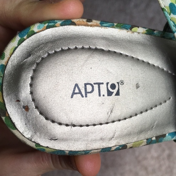 Apt 9 Green And Blue Open Toe Wedges Women’s Shoes - Picture 6 of 13